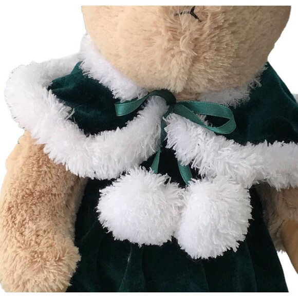 Nova Plush The Cherish Collection 2011 Bear Green Velvet Dress With White Trim - Picture 2 of 10